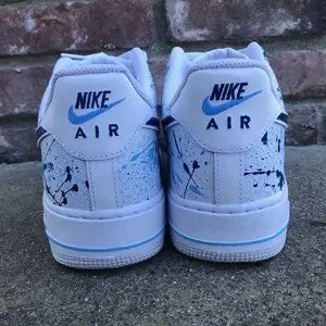 Nike | Shoes | Air Force Splatter Sky Baby Blue Navy Dark  display picture 1